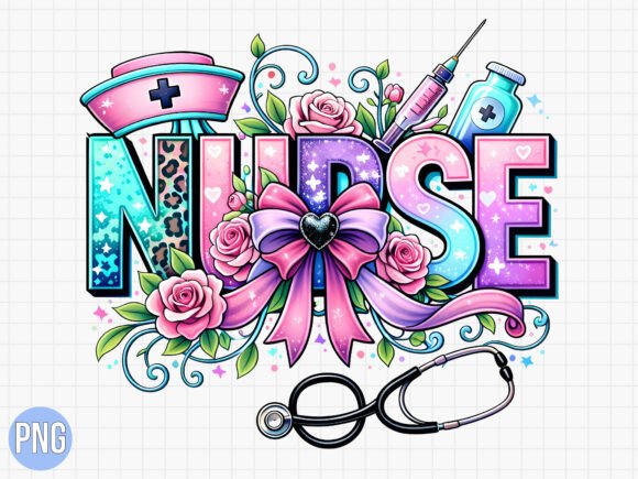 Download Floral Medical Nurse Stethoscope Bow PNG - Nurse Collection