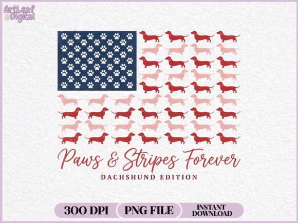 Download Paws &amp; Stripes Forever Dachshund PNG - Dachshund Collection