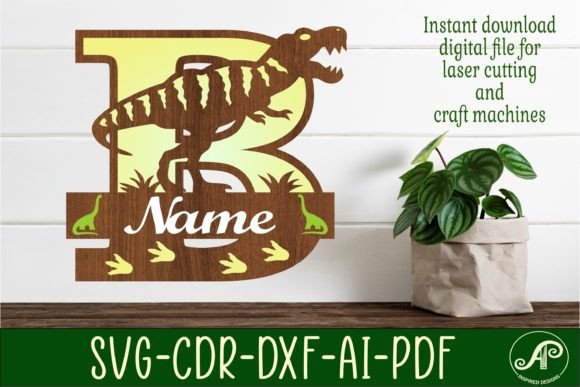 Download T Rex Monogram Capital Letter B SVG File - Premium Bundle