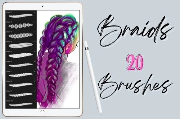 Download Procreate Braids Hair Brushes - Hair brush Collection