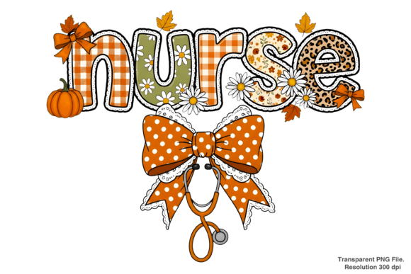 Download Preppy Coquette Fall Pumpkin Nurse PNG - Premium Bundle