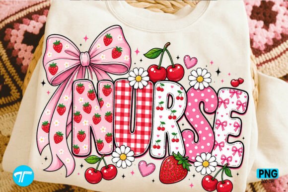 Download Nurse Strawberry Summer Bow Shirt PNG - Nurse Collection