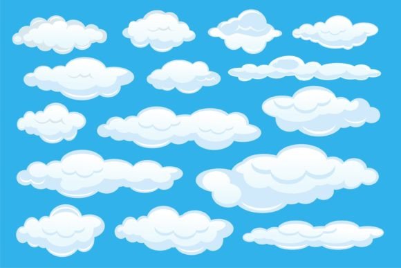 Download Cartoon Clouds Clipart Art Vector - Cartoon clouds Collection